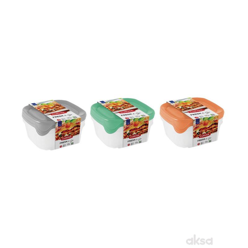 Curver kutije za hranu, pastel mix 3x0.8L 