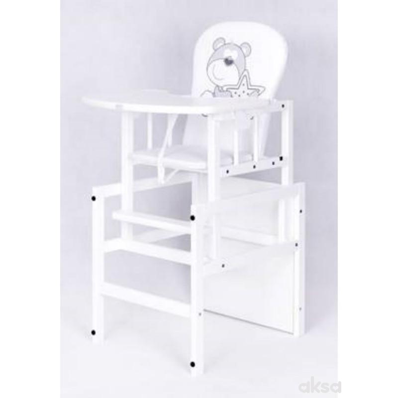 Drewex drvena hranilica Bear and Star, White