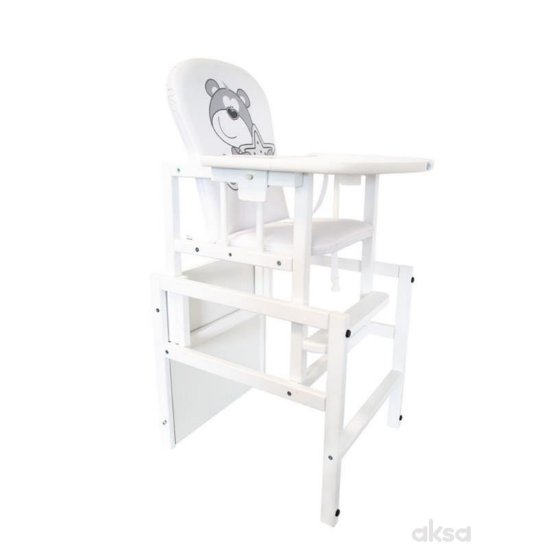 Drewex drvena hranilica Bear and Star, White