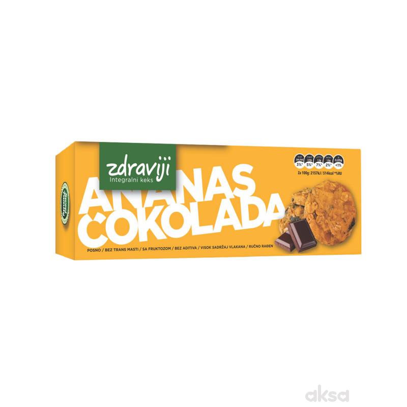 Zdraviji keks ananas čokolada 120g 