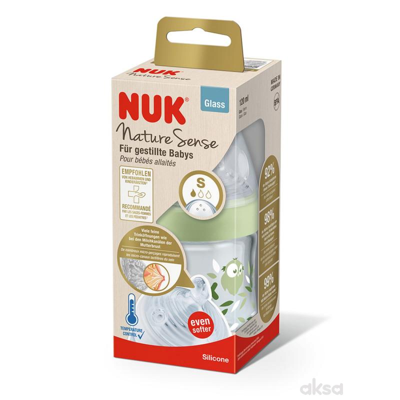 Nuk NS staklena flašica sa term ind 120ml, S