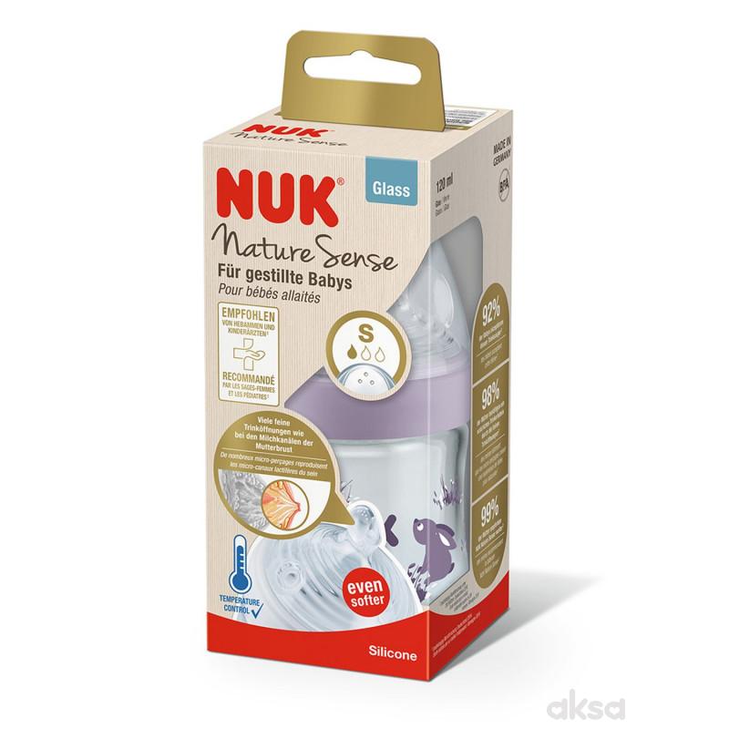 Nuk NS staklena flašica sa term ind 120ml, S