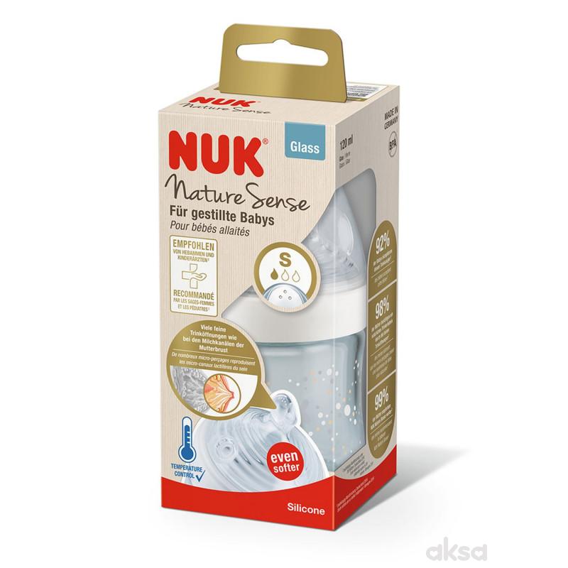 Nuk NS staklena flašica sa term ind 120ml, S