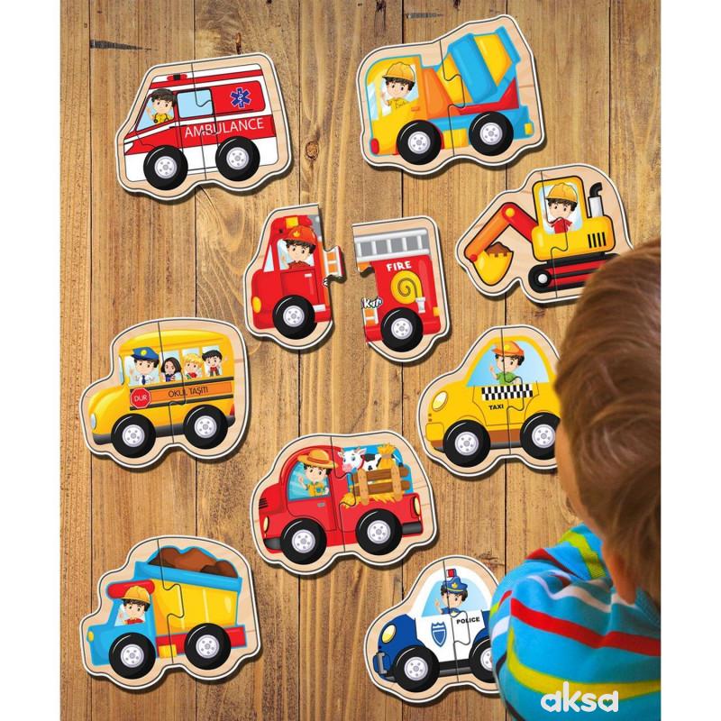 Jumbo puzzle 18el. - vozila 