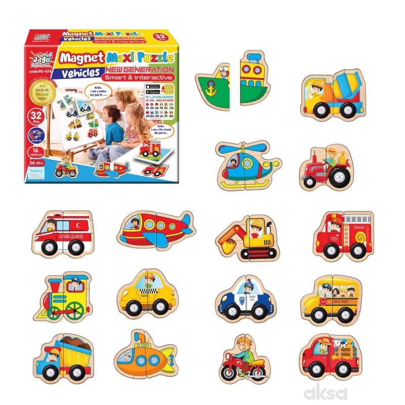 Magnetne puzzle puzzle 32el. - vozila