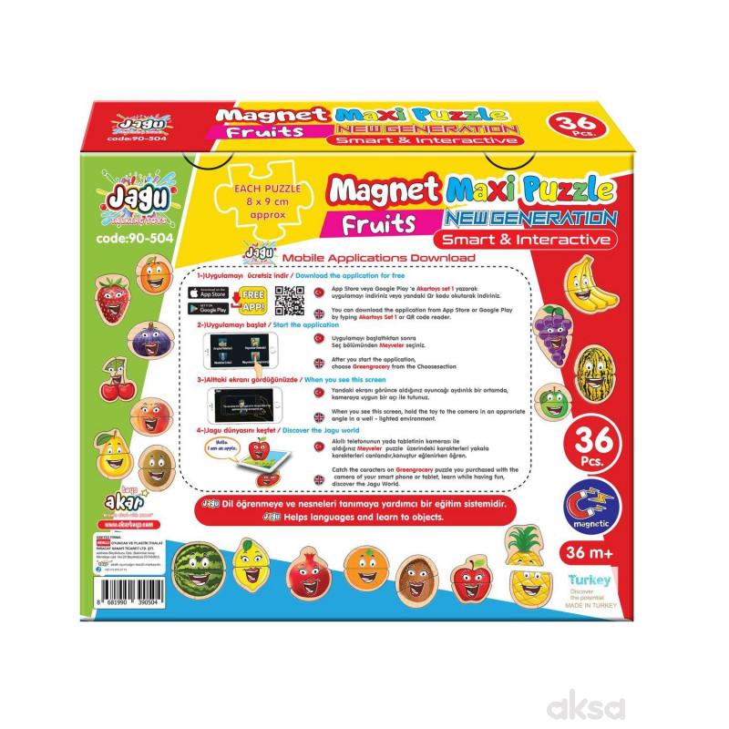 Magnetne puzzle 36el.- voće