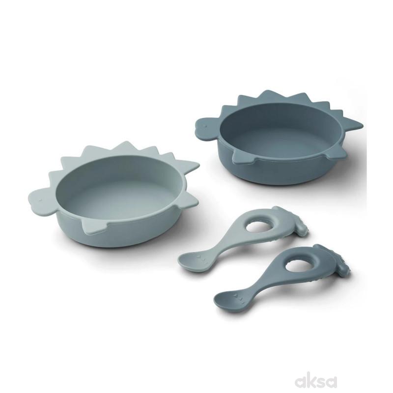 Liewood silik. set za ručavanje 2 pcs Evan, Blue 