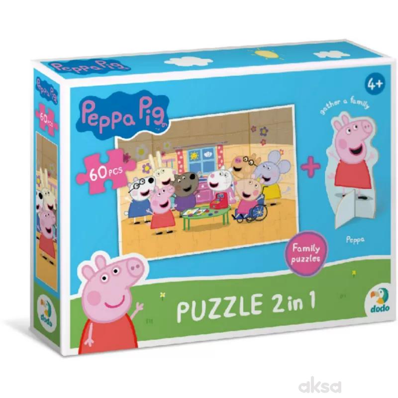 Dodo puzzle Peppa prase sa figurom, porodica 