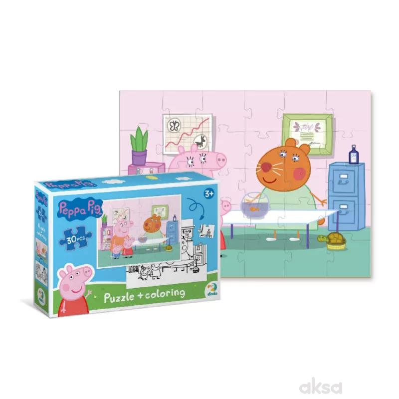 Dodo Peppa puzzle+bojanka 2u1 porodica, 30 komada