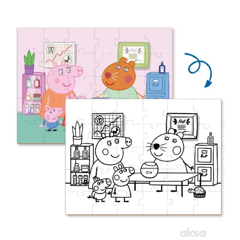 Dodo Peppa puzzle+bojanka 2u1 porodica, 30 komada