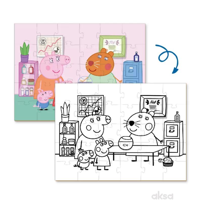 Dodo Peppa puzzle+bojanka 2u1 porodica, 30 komada 