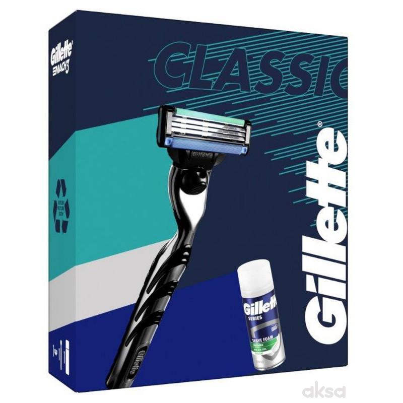 Gillette Mach brijač+series pena za brijanje
