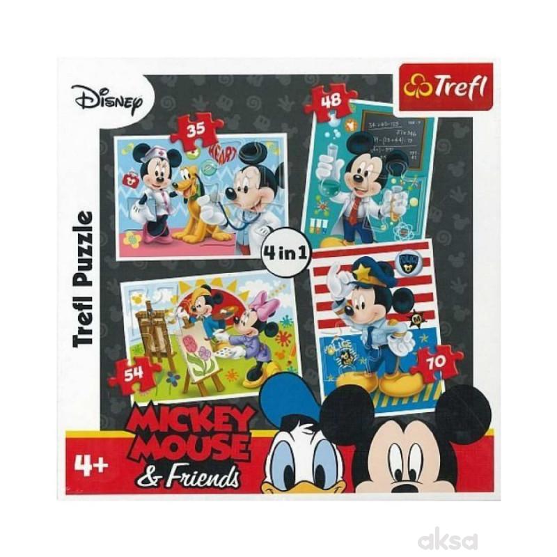 TREFL Puzzle 4in1 Disney Mickey Mouse and Friends 