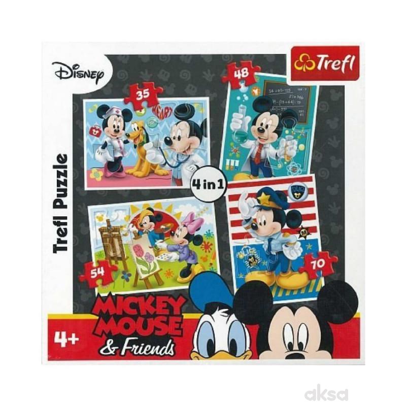 TREFL Puzzle 4in1 Disney Mickey Mouse and Friends