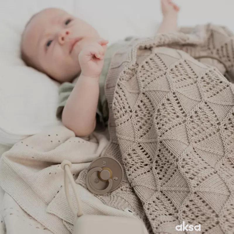 Bibs pleteno ćebe Wavy, Ivory