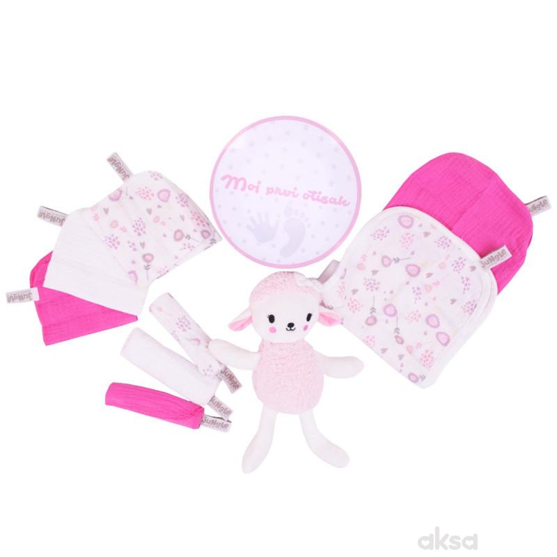 Jungle bebi set prvi otisak, roze