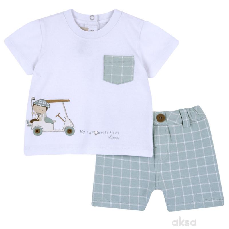 Chicco komplet 2/1 (majica kr, šorts), dečaci