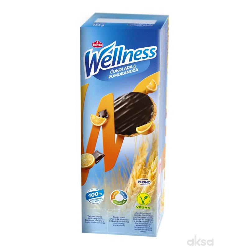 Wellness keks narandža preliv čokolada 155g 