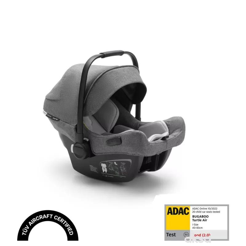 Bugaboo a-s (0-13kg) 0+ Nuna turtle air, sivo