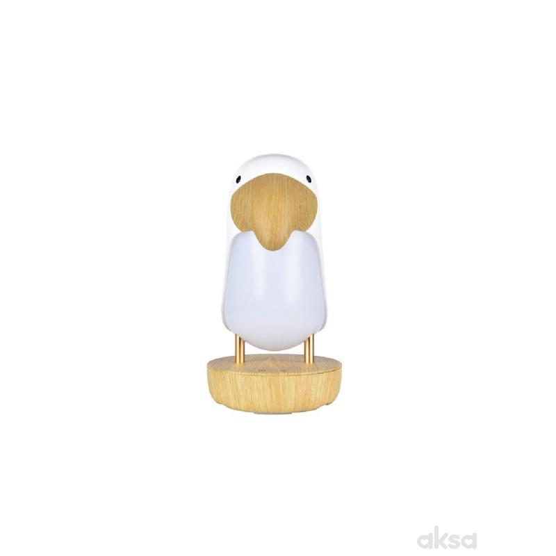 Rabbit n Friends lampa i zvučnik Puffin, bela 