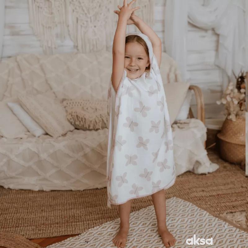 Baby Textil pončo od muslina Leptirići