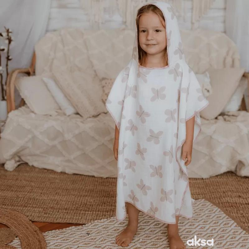 Baby Textil pončo od muslina Leptirići