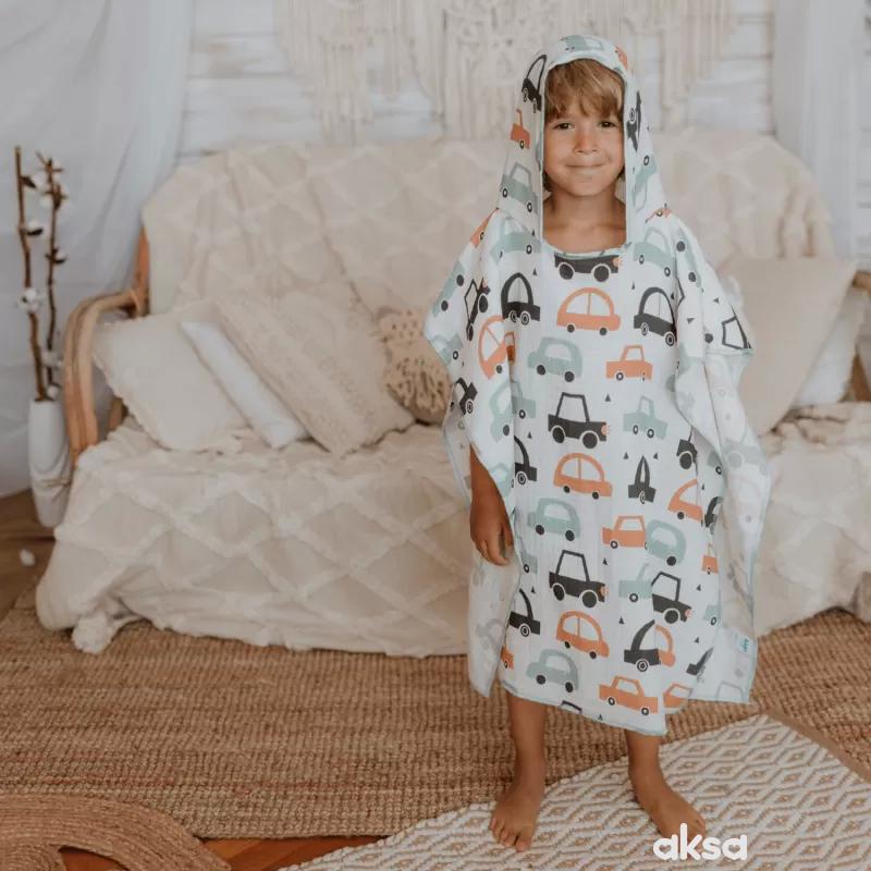 Baby Textil pončo od muslina Autići