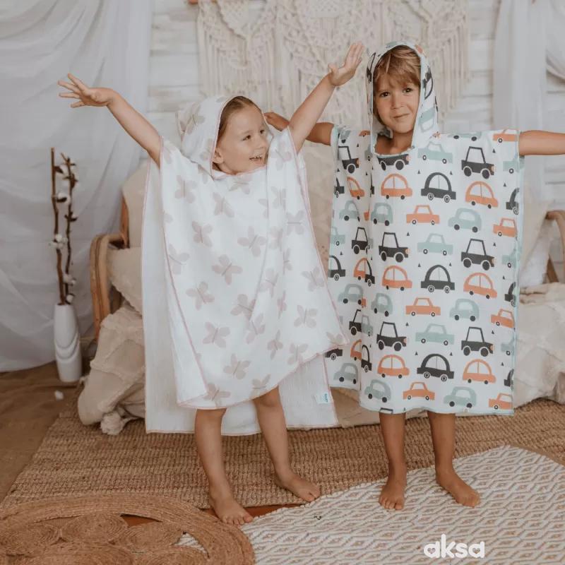 Baby Textil pončo od muslina Autići