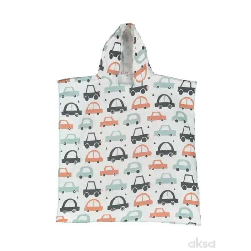 Baby Textil pončo od muslina Autići