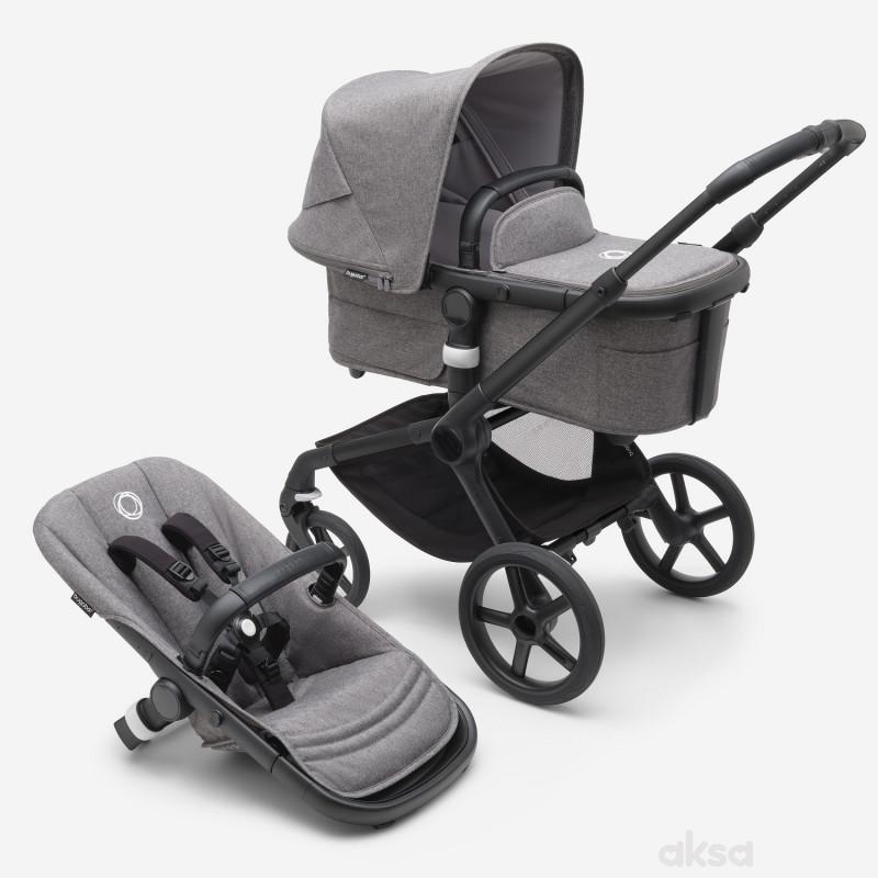 Bugaboo kolica Fox 5 crni ram, grey melange 