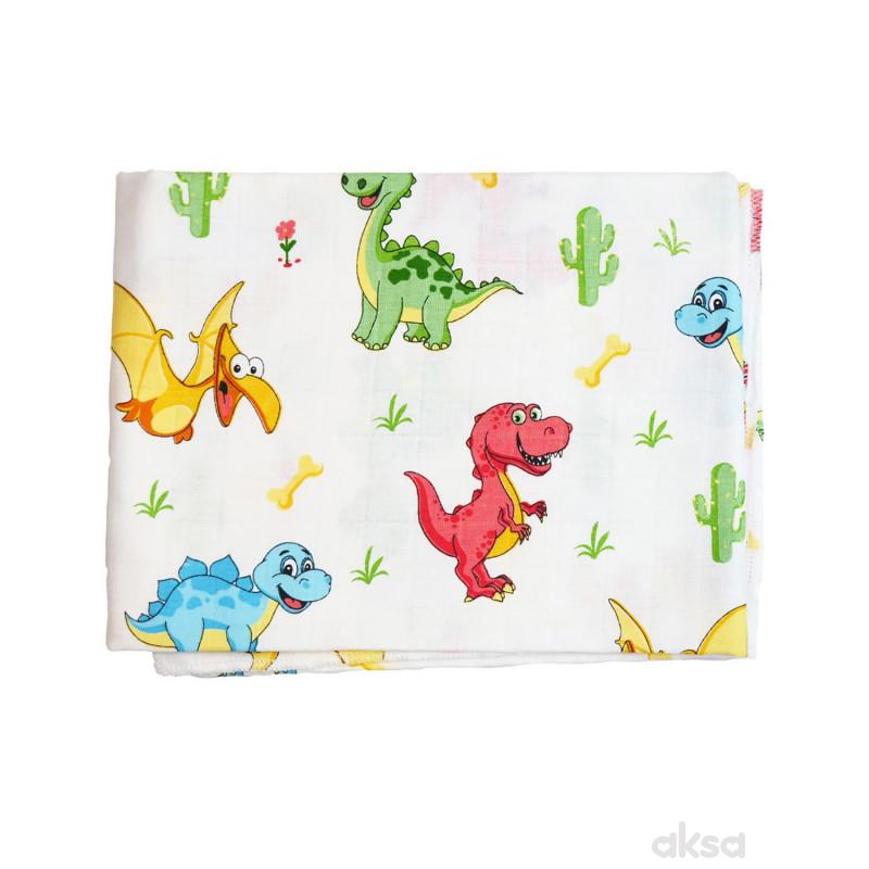 Lillo&Pippo muslin pelena 75x75cm, Dino 