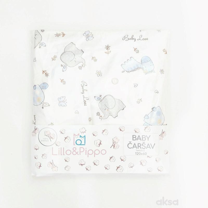 Lillo&Pippo čaršav lastiš Baby animals, 60x120cm