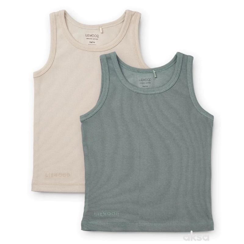 Liewood majica 2 pcs Faris, Blue fog/sandy mix
