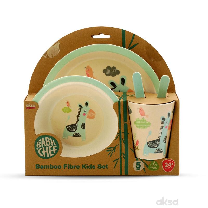 Baby Chef Bamboo Fibre Set za hranjenje plavi