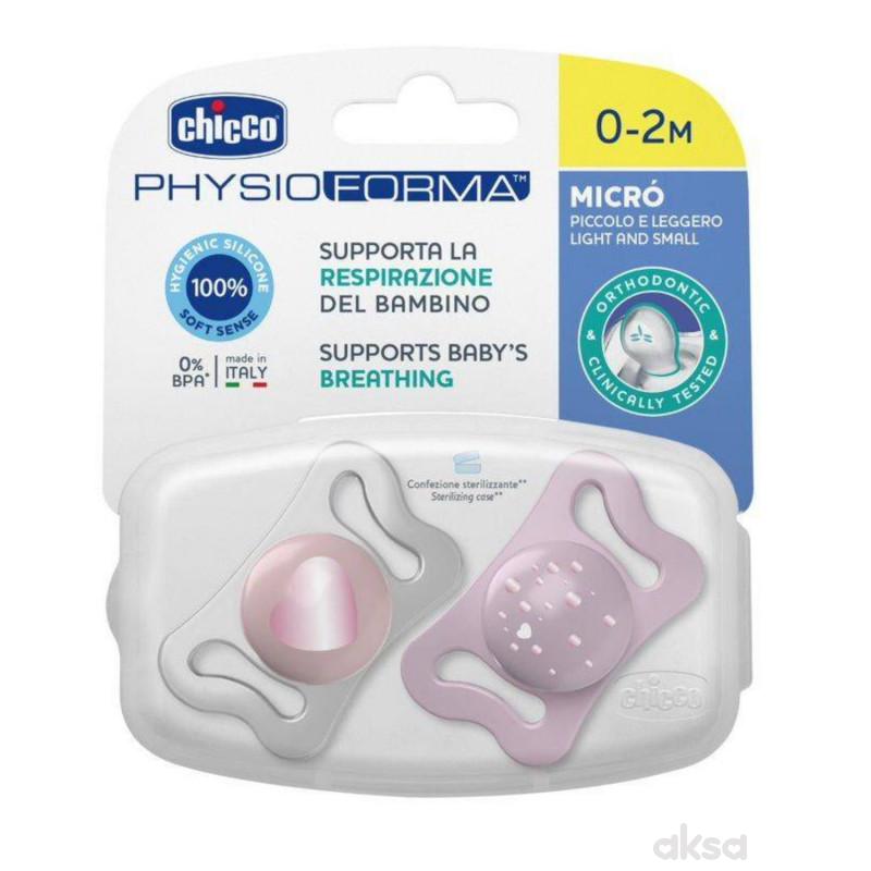 Chicco laža Micro,silikon,0-2m,roze,2kom