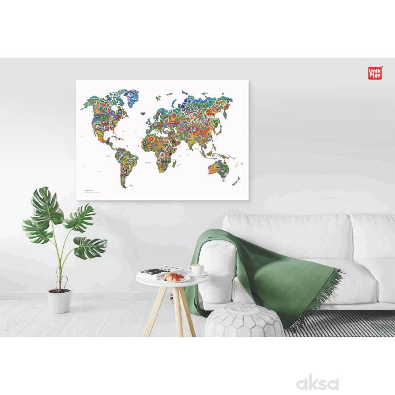 UnikPlay oboji poster - mapa sveta 