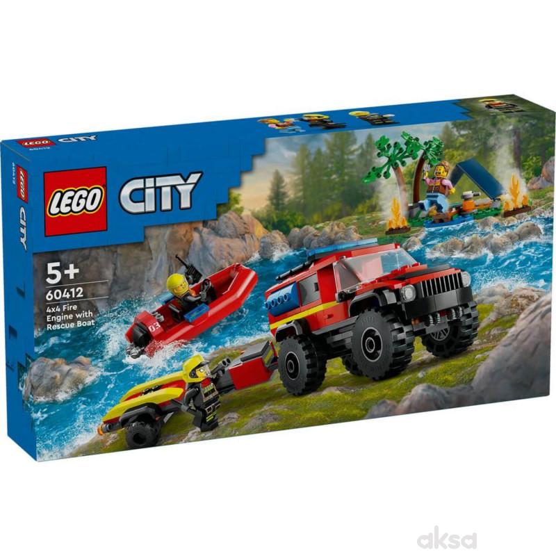 LEGO CITY FIRE 4X4 FIRE TRUCK WITH RESCUE BOAT