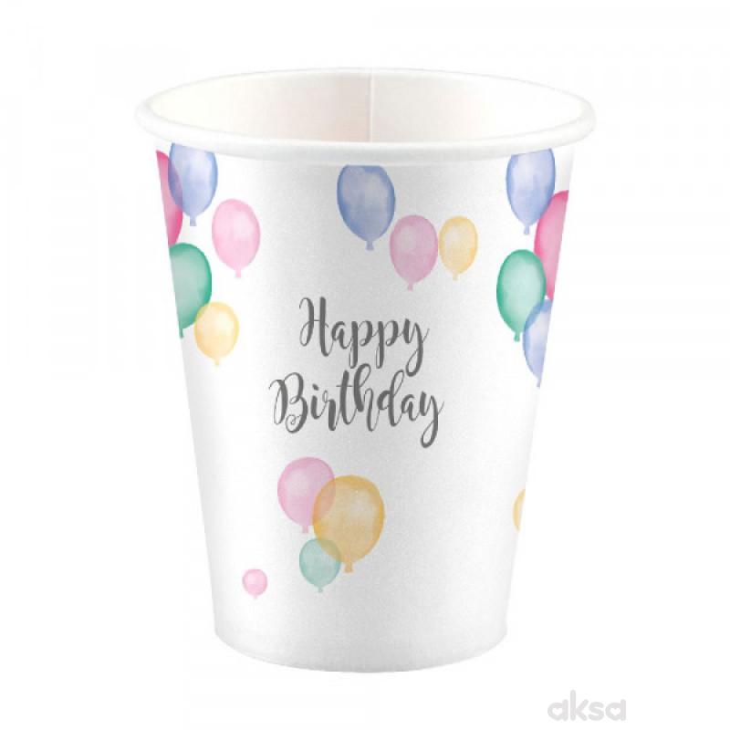 Marina Co Happy Bday pastel čaše 250ml pak. 1/8 