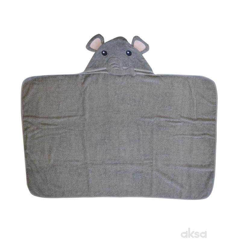 Lillo&Pippo peškir sa kapuljačom slon, 120x80cm 