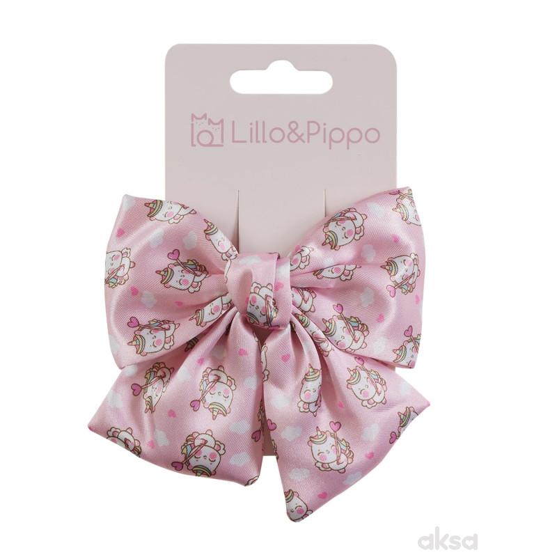 Lillo&Pippo šnalica za kosu mašna roze jednorog