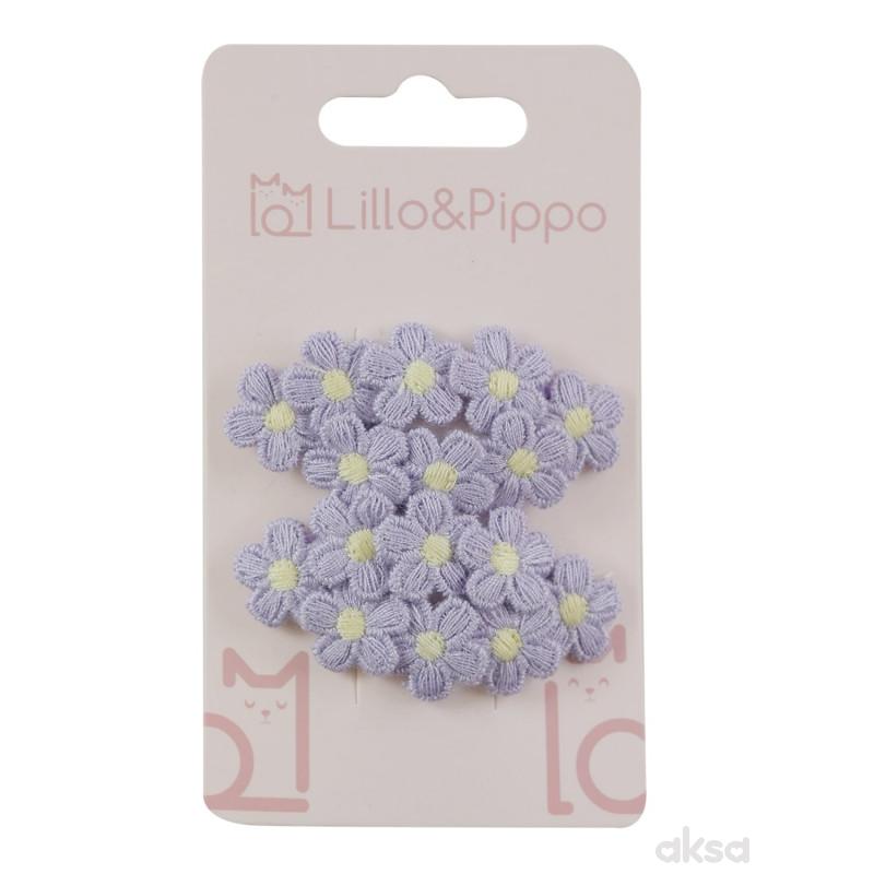 Lillo&Pippo šnalice za kosu ljubičasti cvetići 