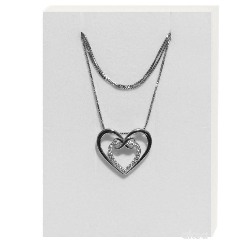 Argento ogrlica Srce u srcu 