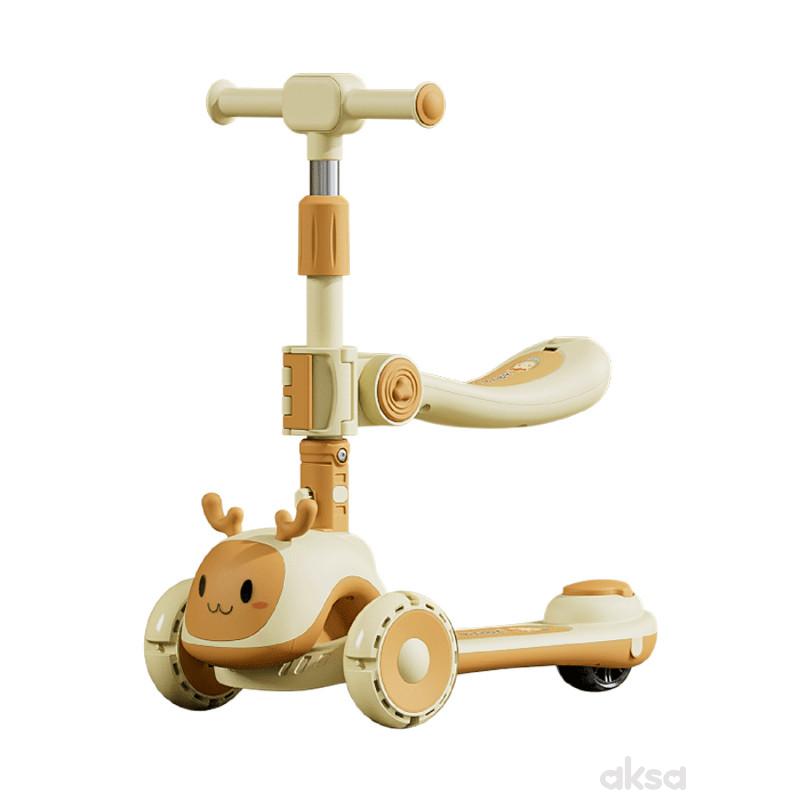 Cute&Cool trotinet za decu 2 u 1 braon bež 