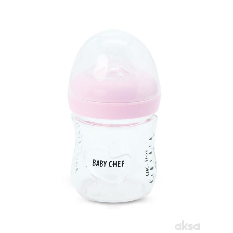 Baby Chef staklena flašica 120ml, roze 