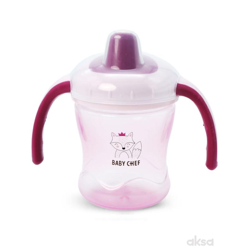 Baby Chef no-spill flašica 210ml, 6m+, roze 