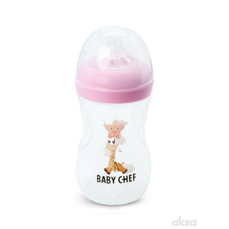Baby Chef flašica plastična 240ml, roze 