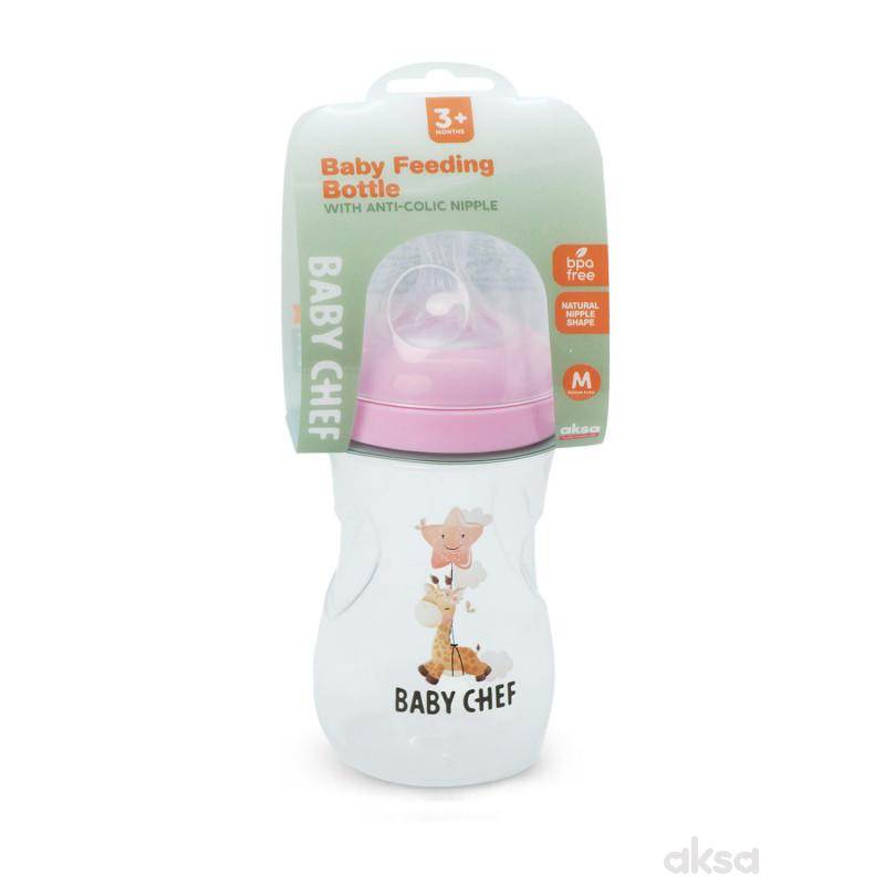 Baby Chef flašica plastična 240ml, roze 