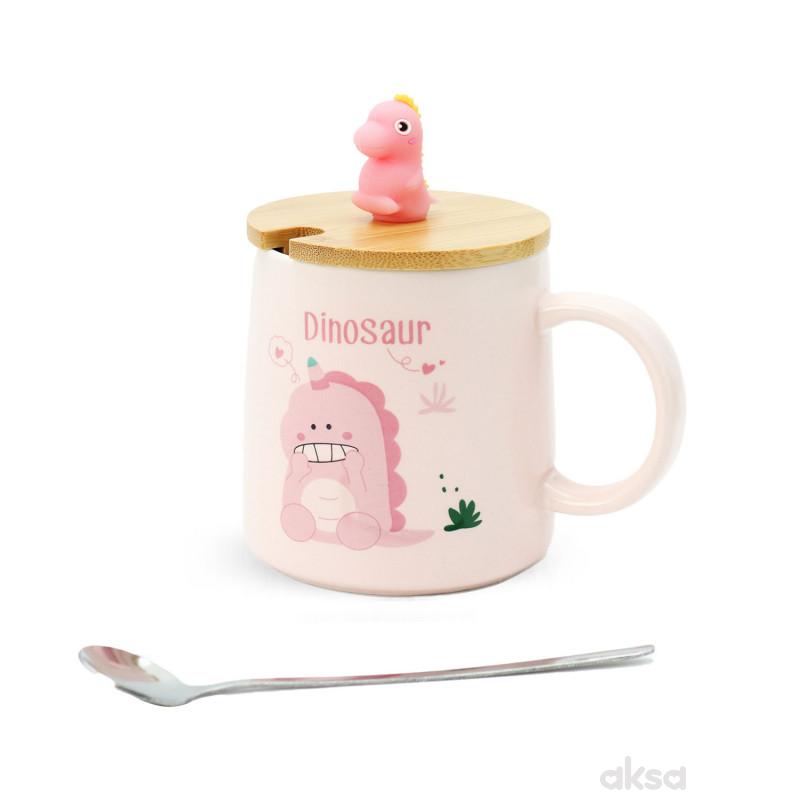 Cute&Cool šolja dinosaurus roza 