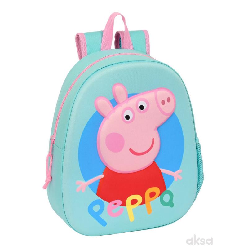 Safta dečiji ranac 3D zeleni, Peppa Pig