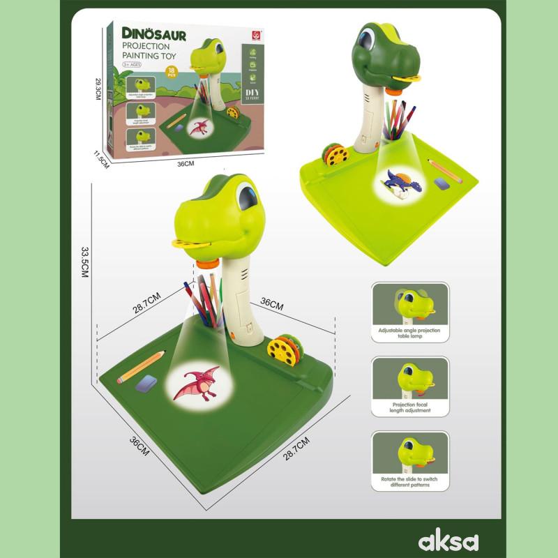 HK Mini igračka projektor dinosaurus zeleni